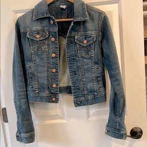 American Rag Blue Jean Jacket Cropped Contrast Stitching